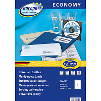 Этикетки самоклеящиеся Europe (ELA027) А4 210х297 мм 1 штука на листе белые (100 листов в упаковке)