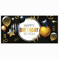Конверт для денег "HAPPY BIRTHDAY TO YOU!", Шары, 166х82 мм, выборочный лак, ЗОЛОТАЯ СКАЗКА, 113751