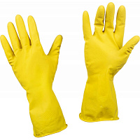 Перчатки латексные утолщенные желтые (размер 9, L)