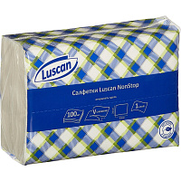 Салфетки бумажные Luscan NonStop белые 1-слойные 100 штук в пачке