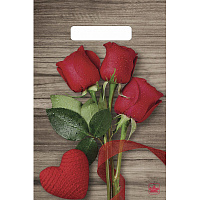 Пакет подарочный пластиковый Свежие розы (30х20 см, 100 штук в упаковке)