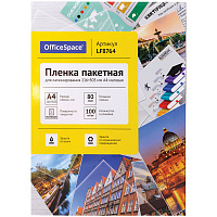 Пленка для ламинирования А4 OfficeSpace 216*303мм, 80мкм, матовая, 100л.