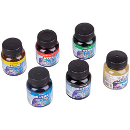 Краски по ткани ГАММА "Батик-Хобби", 5 цветов по 70 мл, в баночках, стеклянная трубочка, 251004 фото Краски по ткани ГАММА "Батик-Хобби", 5 цветов по 70 мл, в баночках, стеклянная трубочка, 251004