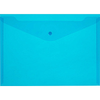 Папка-конверт на кнопке Attache Economy Элементари A4 синяя 150 мкм (10 штук в упаковке)