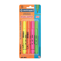 Набор текстовыделителей Centropen "8852" 04цв., 1-5мм, блистер с европодвесом фото Набор текстовыделителей Centropen "8852" 04цв., 1-5мм, блистер с европодвесом