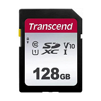 Карта памяти 128 ГБ SDXC Transcend TS128GSDC300S Class 10 UHS-I U3