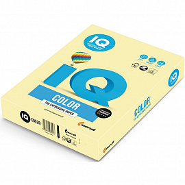 Бумага цветная для печати IQ Color желтая пастель YE23 (А4, 80 г/кв.м, 500 листов)