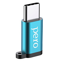 Адаптер PERO AD01 TYPE-C TO MICRO USB, голубой