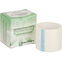 Пластырь фиксирующий Leiko plaster 3х500 см нетканая основа