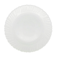 Тарелка обеденная опаловое стекло Кулинарк Спираль диаметр 265 мм белая 6 штук в упаковке