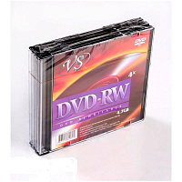 Диск DVD-RW VS 4.7 ГБ 4x slim box VSDVDRWSL501 (5 штук в упаковке)