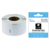 Картридж Vell VL-D-99012/S0722400 для принтера этикеток Dymo (36 мм x 89 мм, цвет ленты белый, шрифт черный)