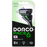Бритва Dorco PACE6, 2 см.кас.6 лез., плав.головка, увл.полос. SXA1002