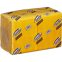 Салфетки бумажные Luscan Profi Pack 24х24 желтые 1-слойные 400 штук в упаковке