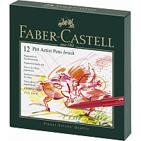 Набор капиллярных ручек Faber-Castell Pitt Artist Pen Brush 12 цветов (толщина линии 0.7 мм)