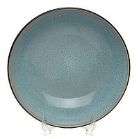 Тарелка суповая керамическая Gotoff диаметр 20 см зеленая/черная 12 штук в упаковке (артикул производителя HMN221115DSB)
