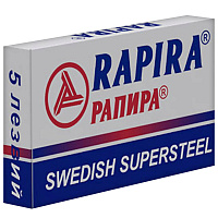 Сменные лезвия для бритья Rapira Swedish Supersteel для Т-образного станка (5 штук в упаковке)