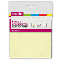 Стикеры Attache 76x76 мм пастельные желтые (1 блок, 50 листов)