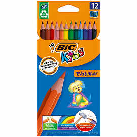 Карандаши цветные Bic Kids Evolution 12 цветов шестигранные