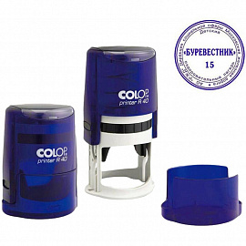 Оснастка для печати круглая Colop Printer R40 40 мм с крышкой цвет прозрачный синий