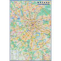 Настенная карта Москва современная 700x1000 мм