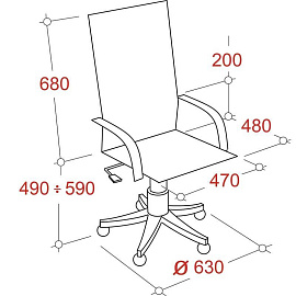 Кресло для руководителя 747 серое (ткань, пластик)