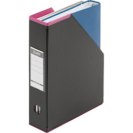 Лоток вертикальный для бумаг 70 мм Bantex Модерн картонный розовый