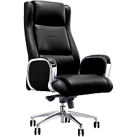 Кресло для руководителя Easy Chair 545 ML черное (натуральная кожа с компаньоном, металл) фото Кресло для руководителя Easy Chair 545 ML черное (натуральная кожа с компаньоном, металл)