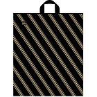 Пакет полиэтиленовый Золотая полоса черный с петлевой ручкой 44х40 см (50штук в упаковке) Фото 0