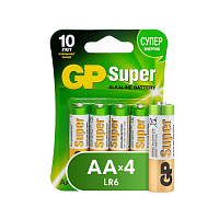 Батарейка АА пальчиковая GP Super (4 штуки в упаковке)