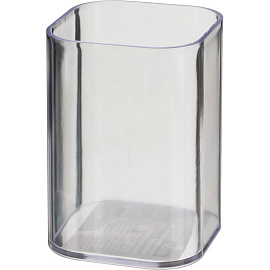 Подставка-стакан для канцелярских принадлежностей Attache Оffice прозрачная 10x7x7 см