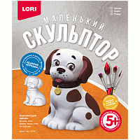 Набор для изготовления игрушки из гипса Lori "Маленький скульптор. Щенок", картонная коробка