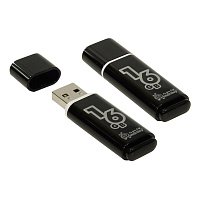 Флеш-диск 16 GB, SMARTBUY Glossy, USB 2.0, черный, SB16GBGS-K