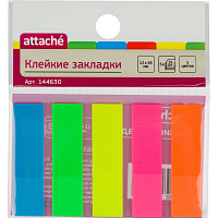 Клейкие закладки Attache пластиковые 5 цветов по 20 листов 12x45 мм
