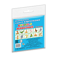 Карточки развивающие Английский язык Animals животные (12 карточек)