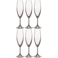 Набор бокалов для шампанского Sylvia стеклянные 220 мл (6 штук в упаковке)