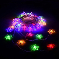 Электрогирлянда светодиодная Vegas Цветочки разноцветный свет 80 светодиодов (10 м)