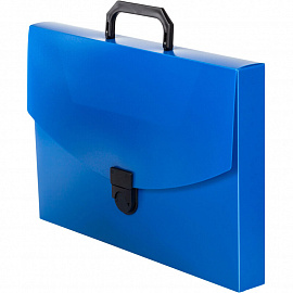 Папка-портфель пластиковая Attache A4 синяя (370х250 мм, 1 отделение)