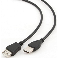 Кабель Cablexpert USB 2.0 AM/AF 4.5 метра черный (CCP-USB2-AMAF-15C)