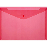 Папка-конверт на кнопке Attache А4 красная 180 мкм (10 штук в упаковке)