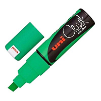 Маркер меловой Uni Chalk PWE-8K зеленый (толщина линии 8 мм, скошенный наконечник)