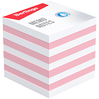 Блок для записи Berlingo "Standard" 9*9*9,5см, цветной, белый, розовый