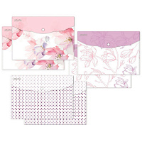 Папка-конверт на кнопке Attache Selection Flower Dreams A4 180 мкм (6 штук в упаковке)