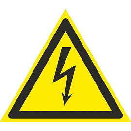 Знак безопасности Опасность поражения электрическим током W08 (100х100 мм, пленка ПВХ, 10 штук в упаковке)