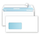 Конверт BusinessPost E65 90 г/кв.м белый стрип с внутренней запечаткой с левым окном (1000 штук в упаковке)