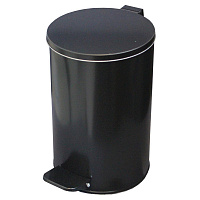 Ведро для мусора с педалью 10 л оцинкованная сталь черное (20х31 см)
