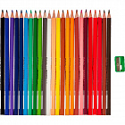 Карандаши цветные Kores 24 цвета трехгранные с точилкой Фото 0
