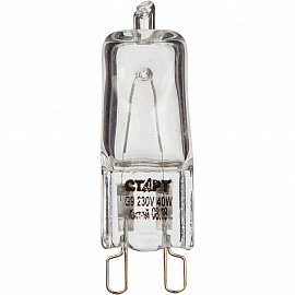 Лампа галогенная Старт 40 Вт G9 капсула прозрачная 2800 К теплый белый свет