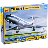 Модель для склеивания ZVEZDA "Пассажирский авиалайнер ТУ-134", масштаб 1:144