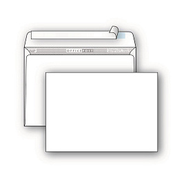Конверт OfficePost С6 80 г/кв.м белый декстрин с внутренней запечаткой (100 штук в упаковке)